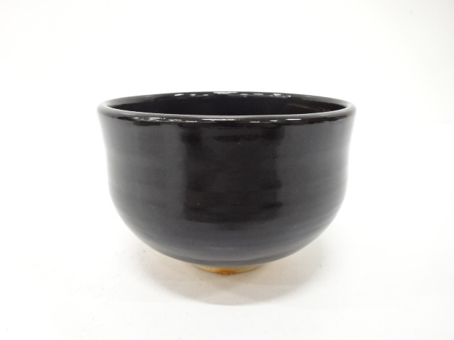 JAPANESE TEA CEREMONY / TEA BOWL CHAWAN / BLACK GLAZE / ARTISAN WORK